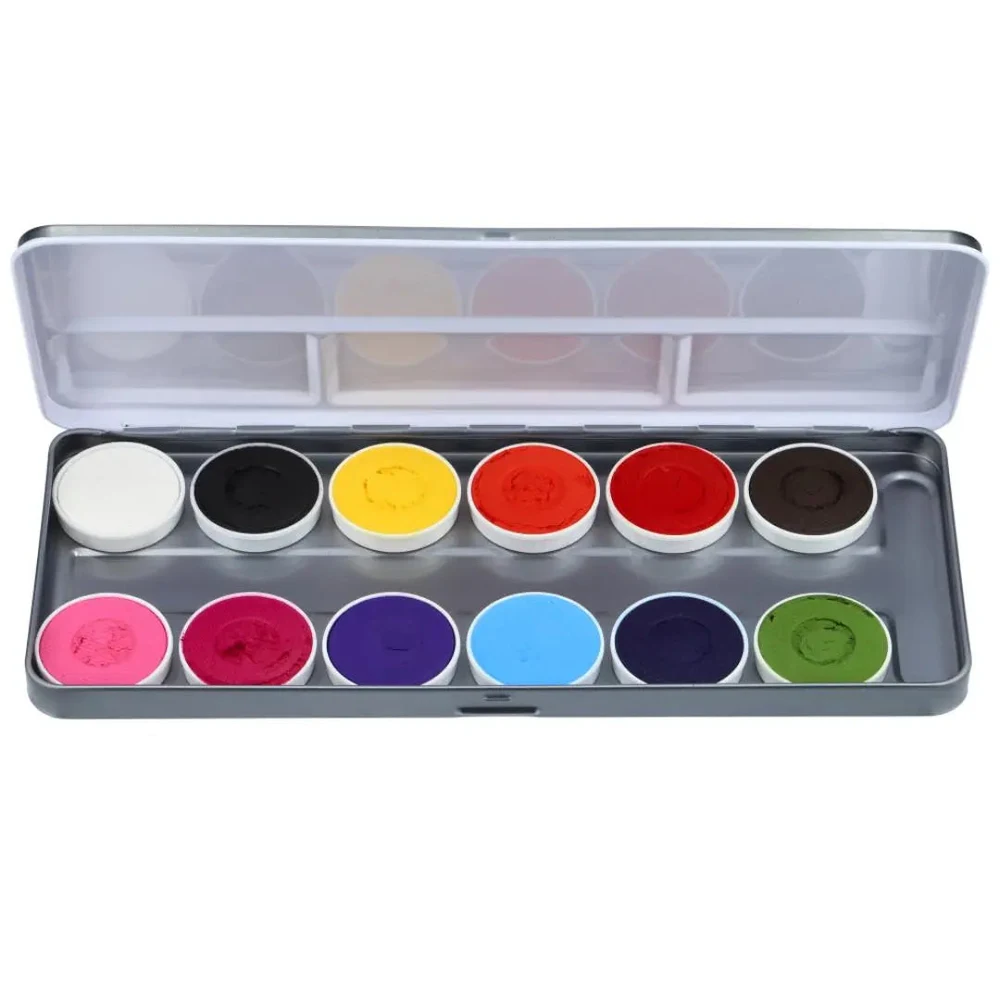 Maquiagem · Aqua Face & Body Paint 12 Color Palette Sparkling Faces