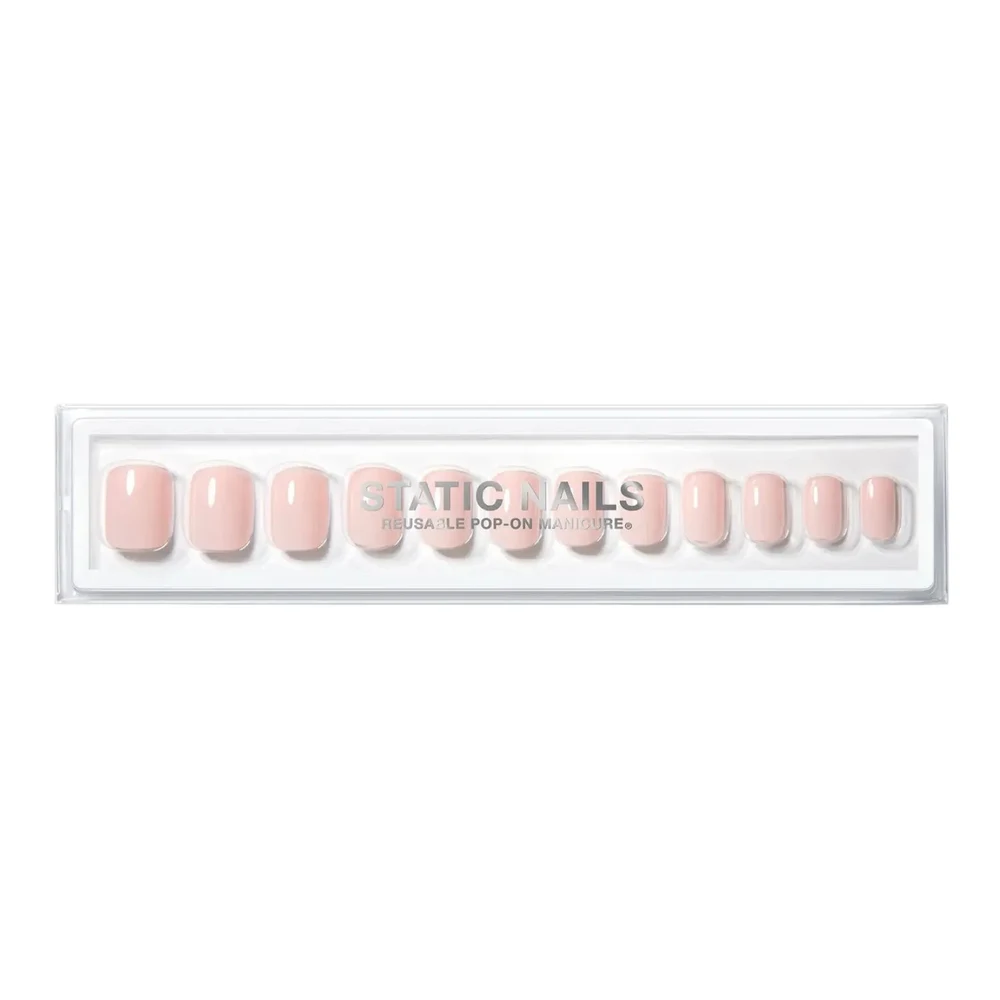 Unhas postiças · Reusable Pop-On Manicure Milky Pink Square