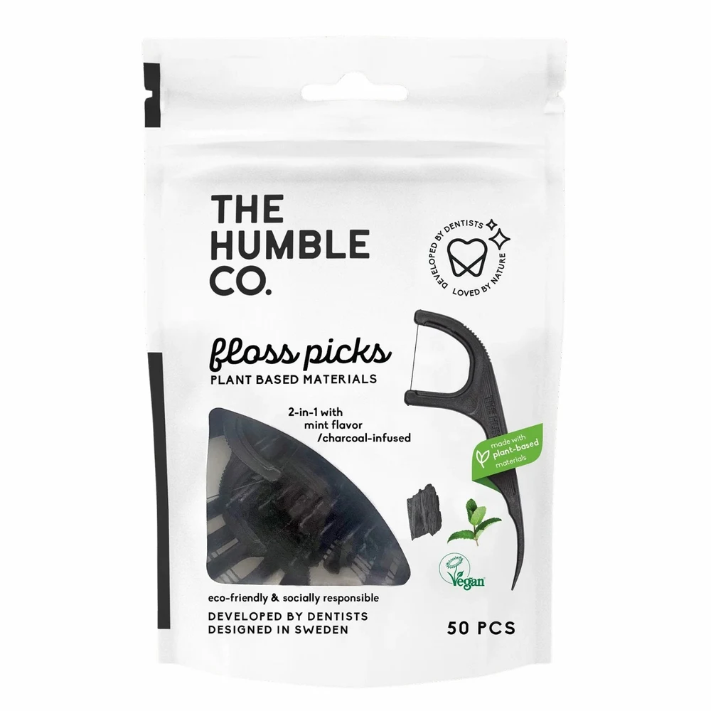 Floss Picks Charcoal