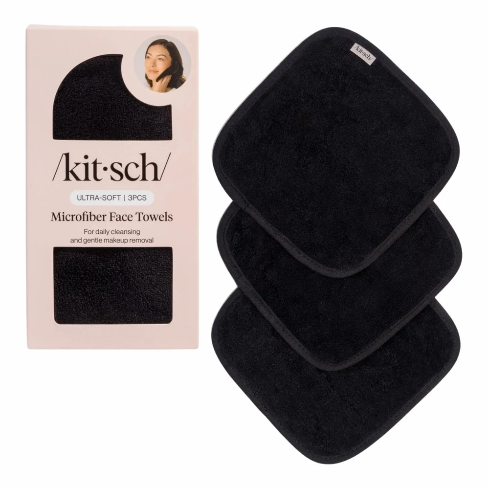 Cuidado para a pele · Microfiber Face Towels 3pc Set Black