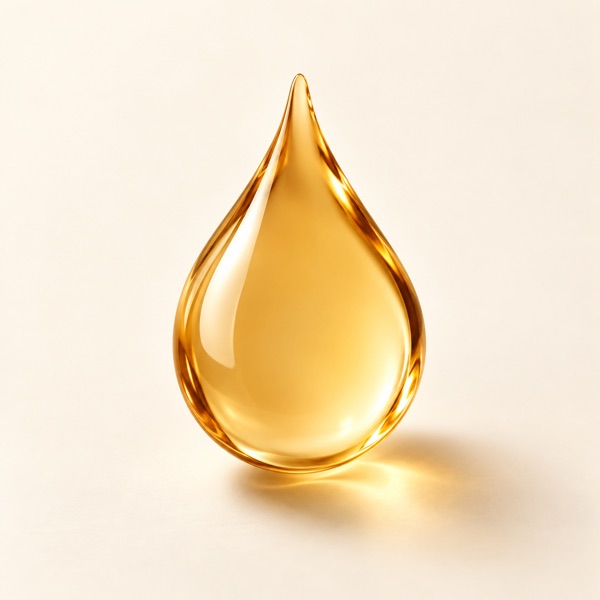 Gota dourada de óleo capilar
